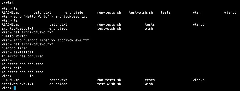 Unix Command Interpreter