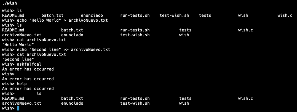 Unix Command Interpreter